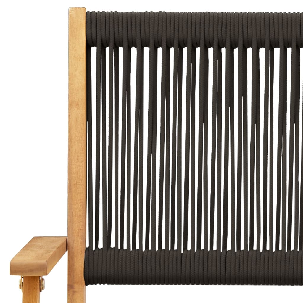 Folding Garden Chairs 4 pcs Black Solid Wood Acacia