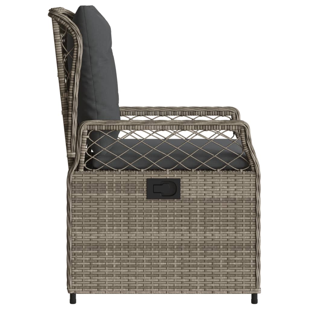 Reclining Garden Chairs 2 pcs Grey Poly Rattan