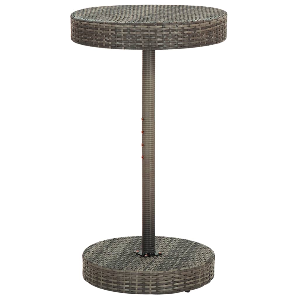 3 Piece Garden Bar Set with Cushions Grey Poly Rattan