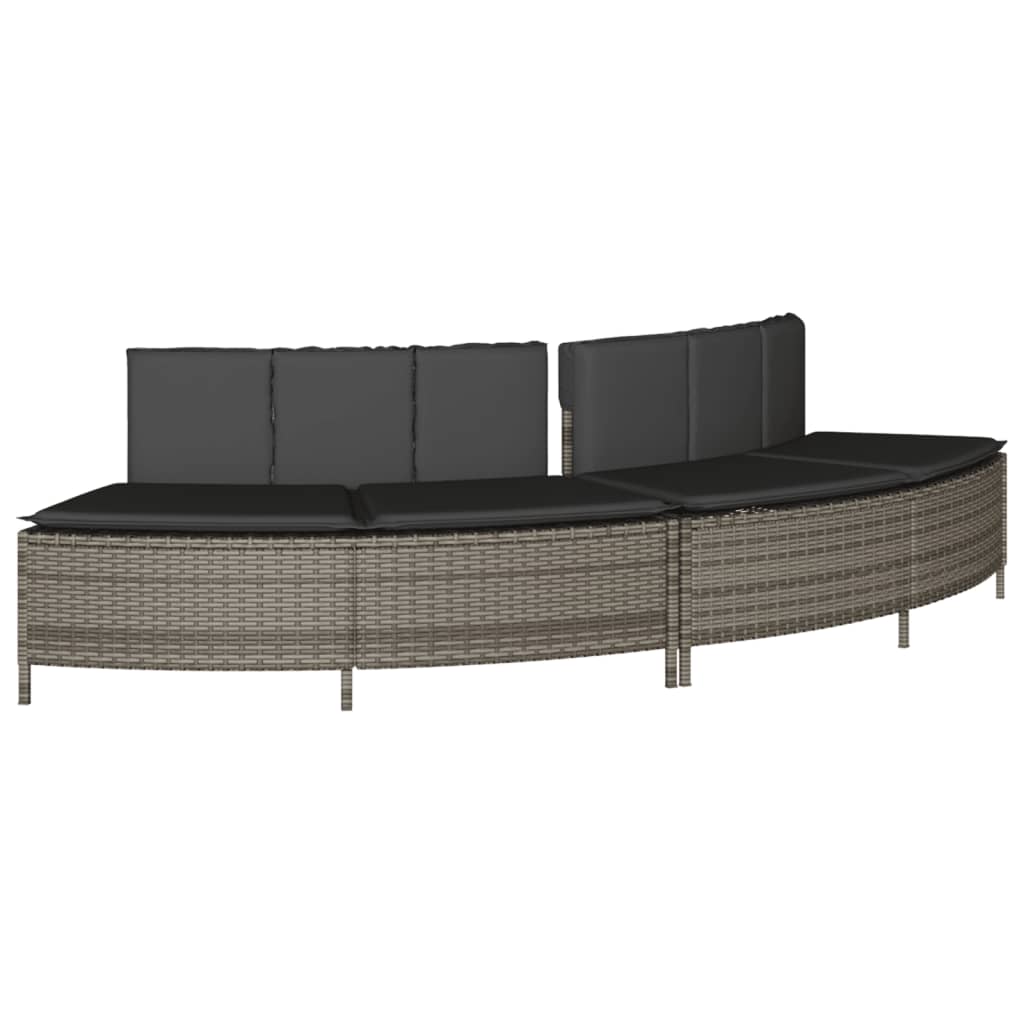 Hot Tub Surround Grey Poly Rattan and Solid Wood Acacia