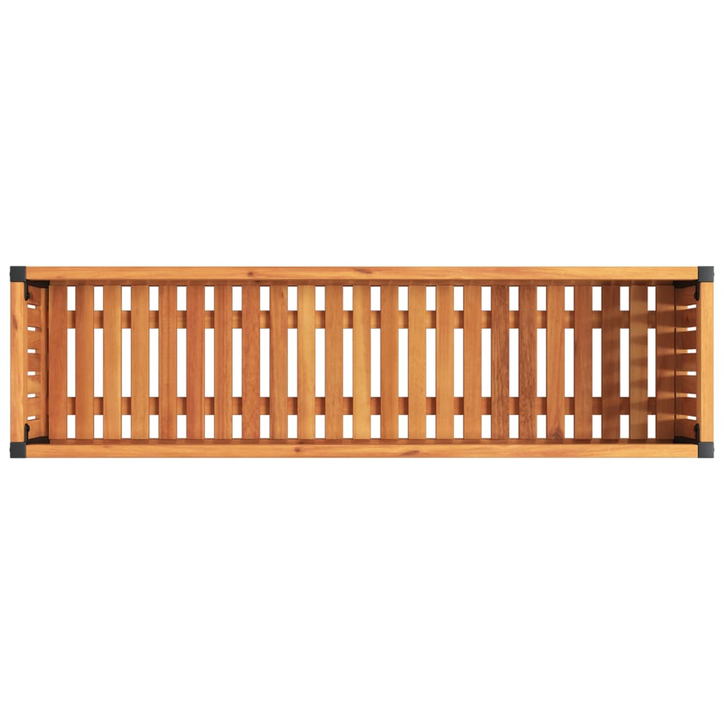 Garden Planter 110x30x27.5 cm Solid Wood Acacia and Steel