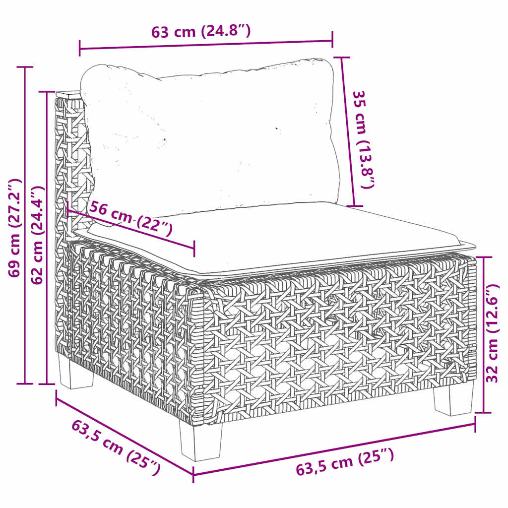 4 Piece Garden Sofa Set with Cushions Beige Poly Rattan