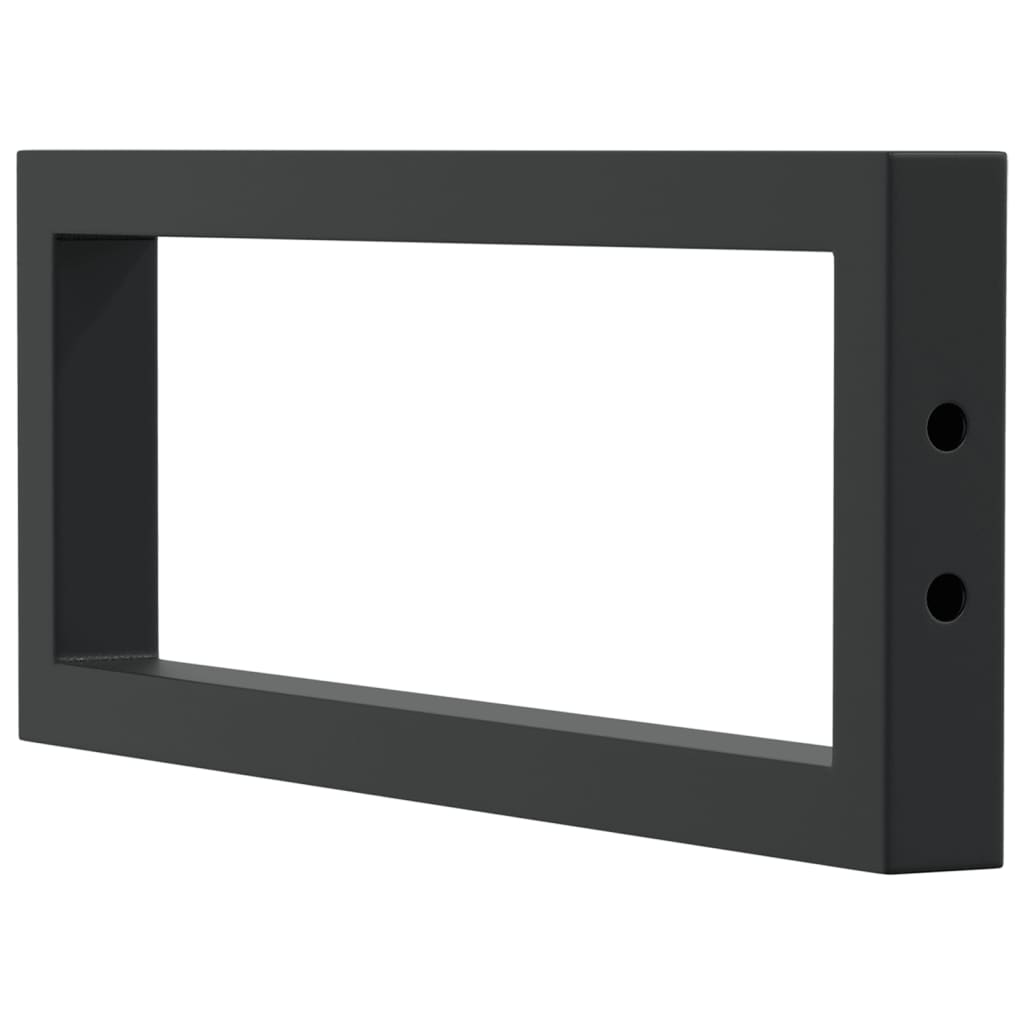 Shelf Brackets for Washbasin 2 pcs Black Rectangular Steel