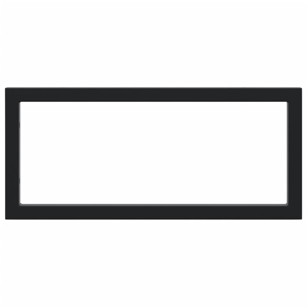 Shelf Brackets for Washbasin 2 pcs Black Rectangular Steel