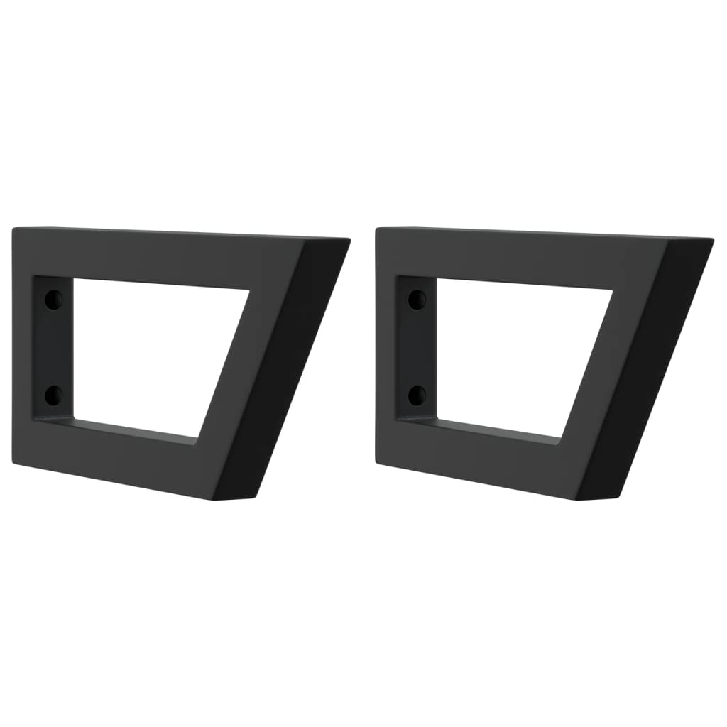 Shelf Brackets for Washbasin 2 pcs Black Trapezium Steel