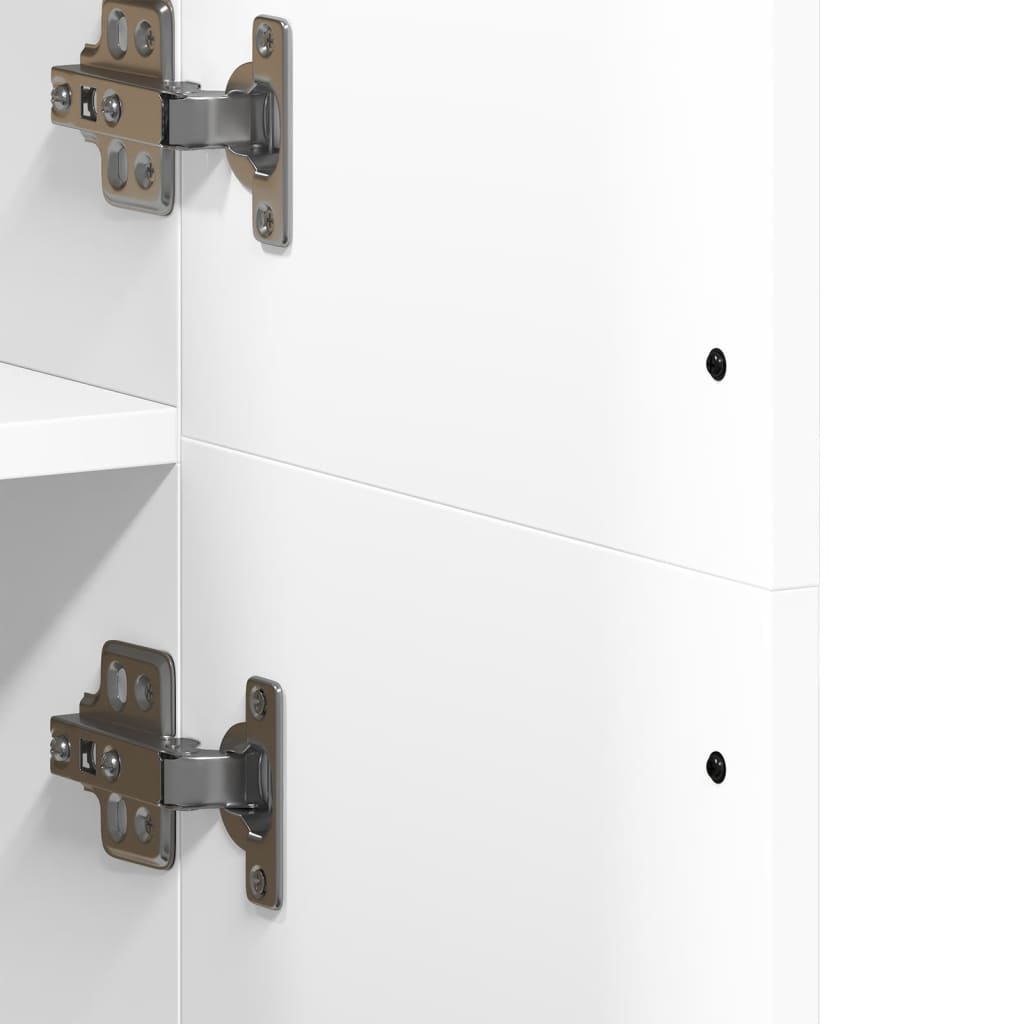 Highboard White 70x35x180 cm Engineered Wood