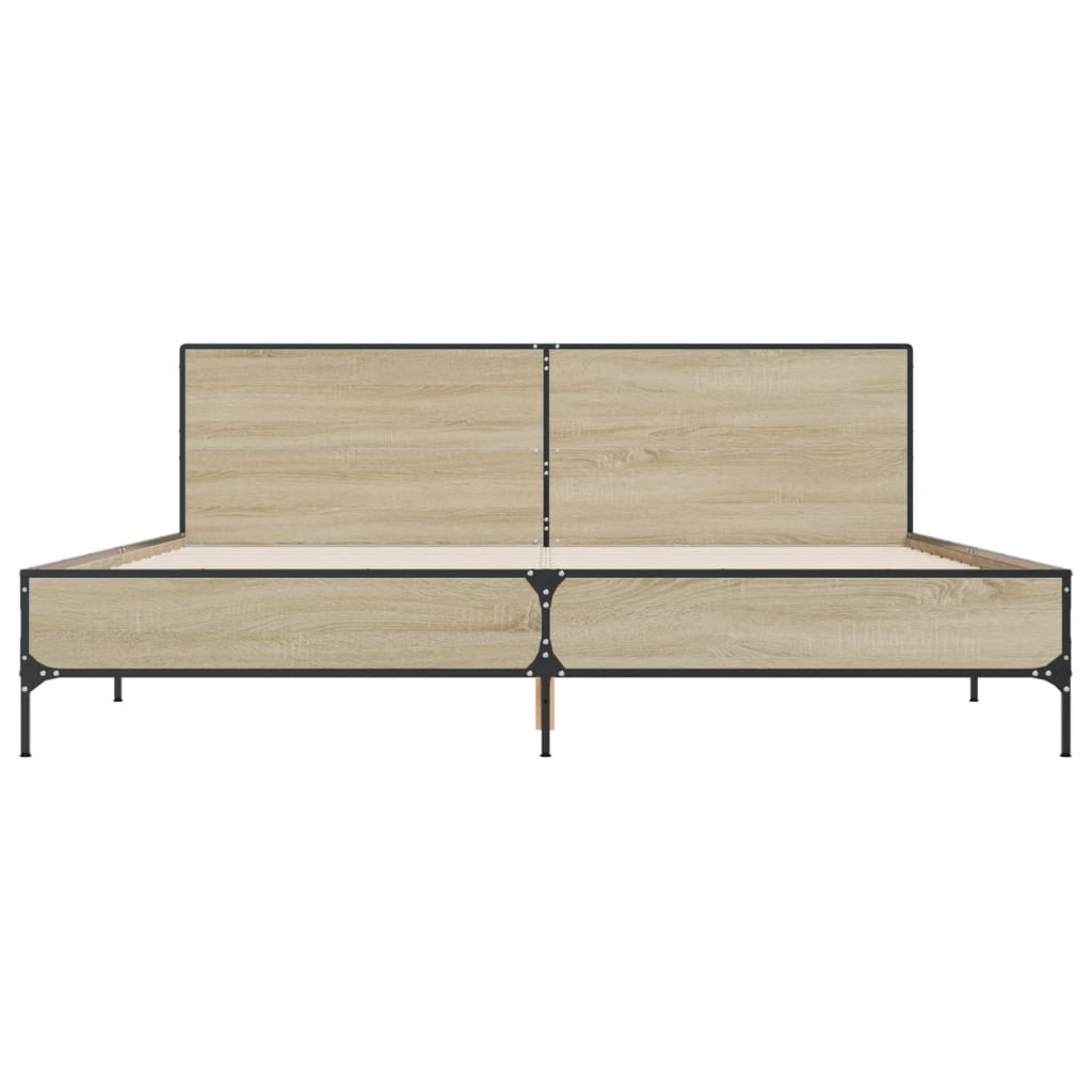 Bed Frame without Mattress Sonoma Oak 183x203 cm King