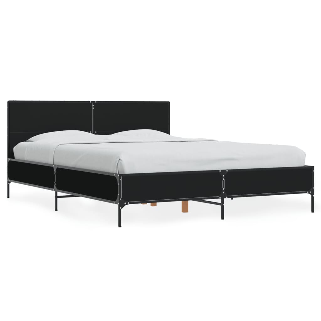Bed Frame without Mattress Black 135x190 cm
