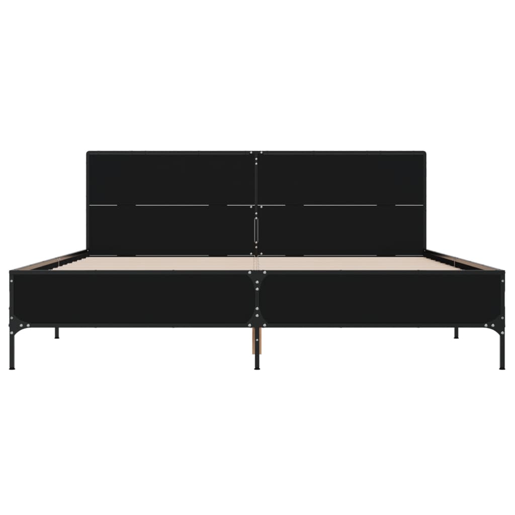 Bed Frame without Mattress Black 135x190 cm