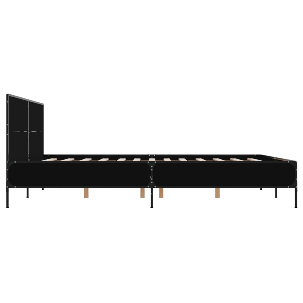 Bed Frame without Mattress Black 135x190 cm