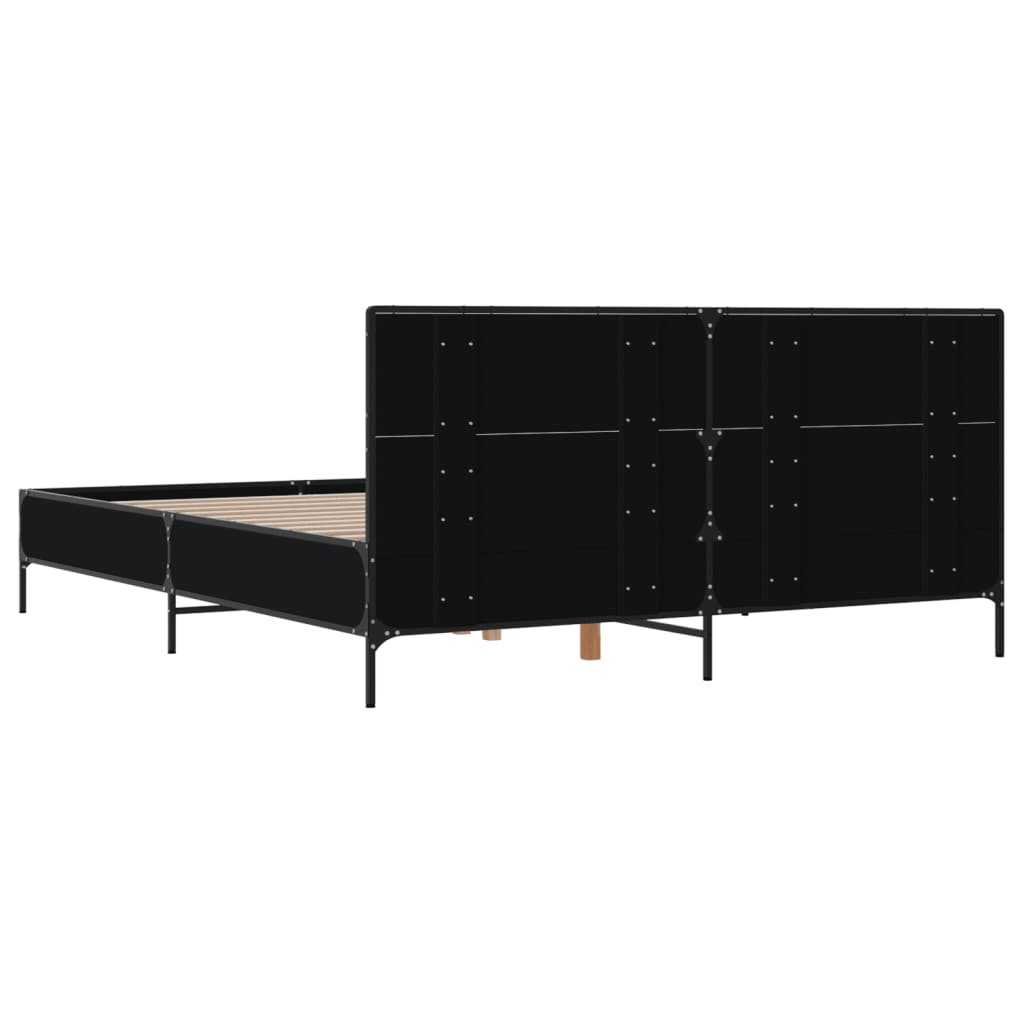 Bed Frame without Mattress Black 135x190 cm