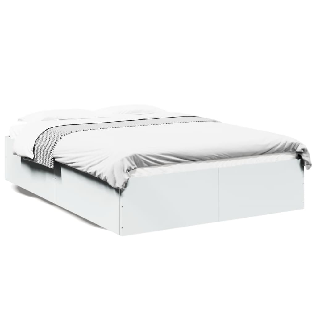 Bed Frame without Mattress White 135x190 cm