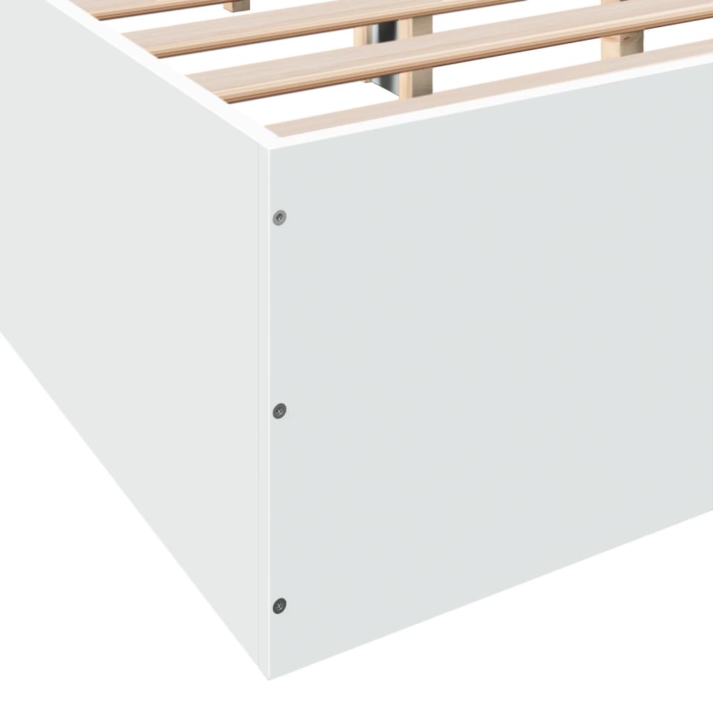 Bed Frame without Mattress White 135x190 cm