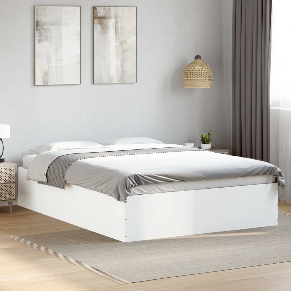 Bed Frame without Mattress White 135x190 cm