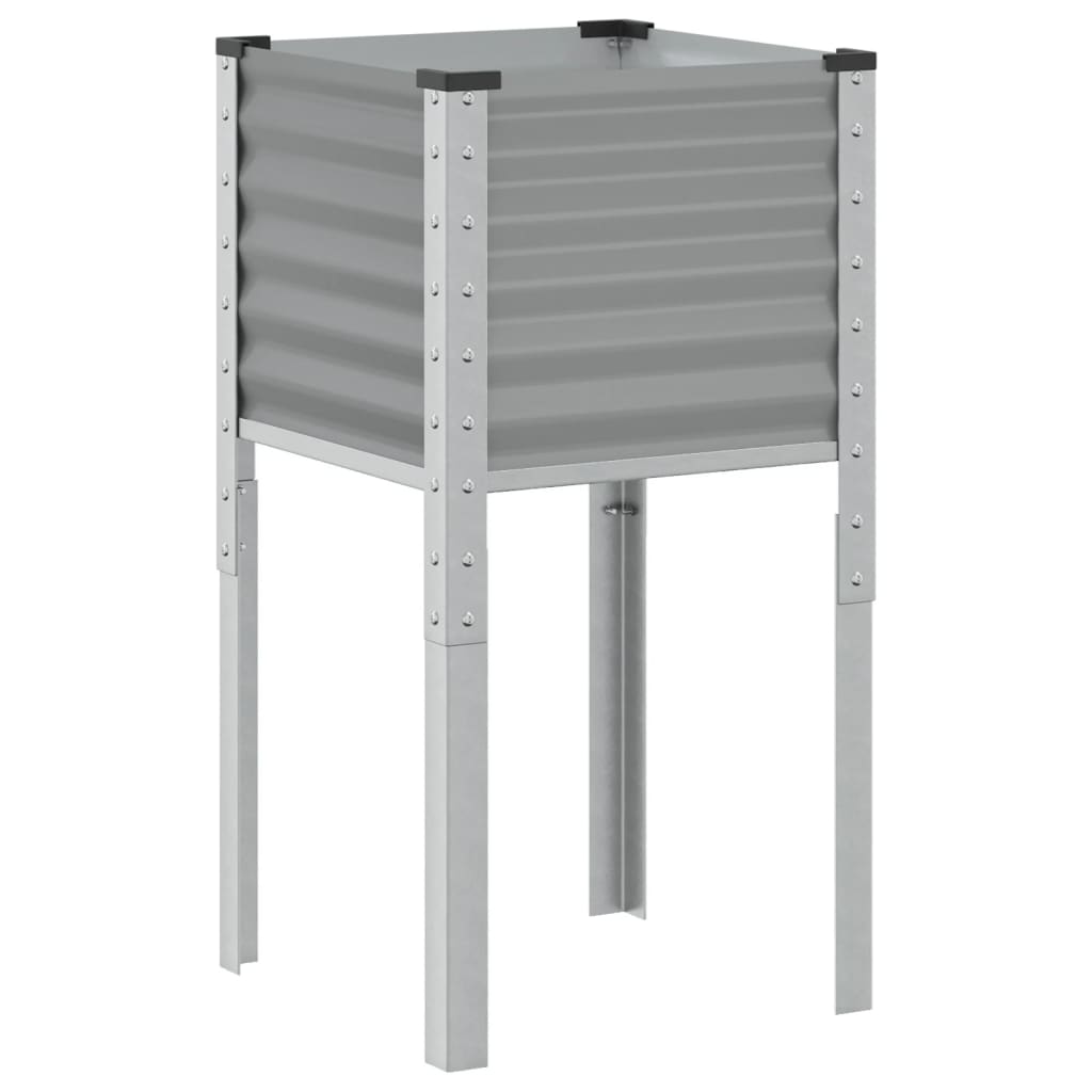 Garden Planter Grey 45x45x88 cm Steel