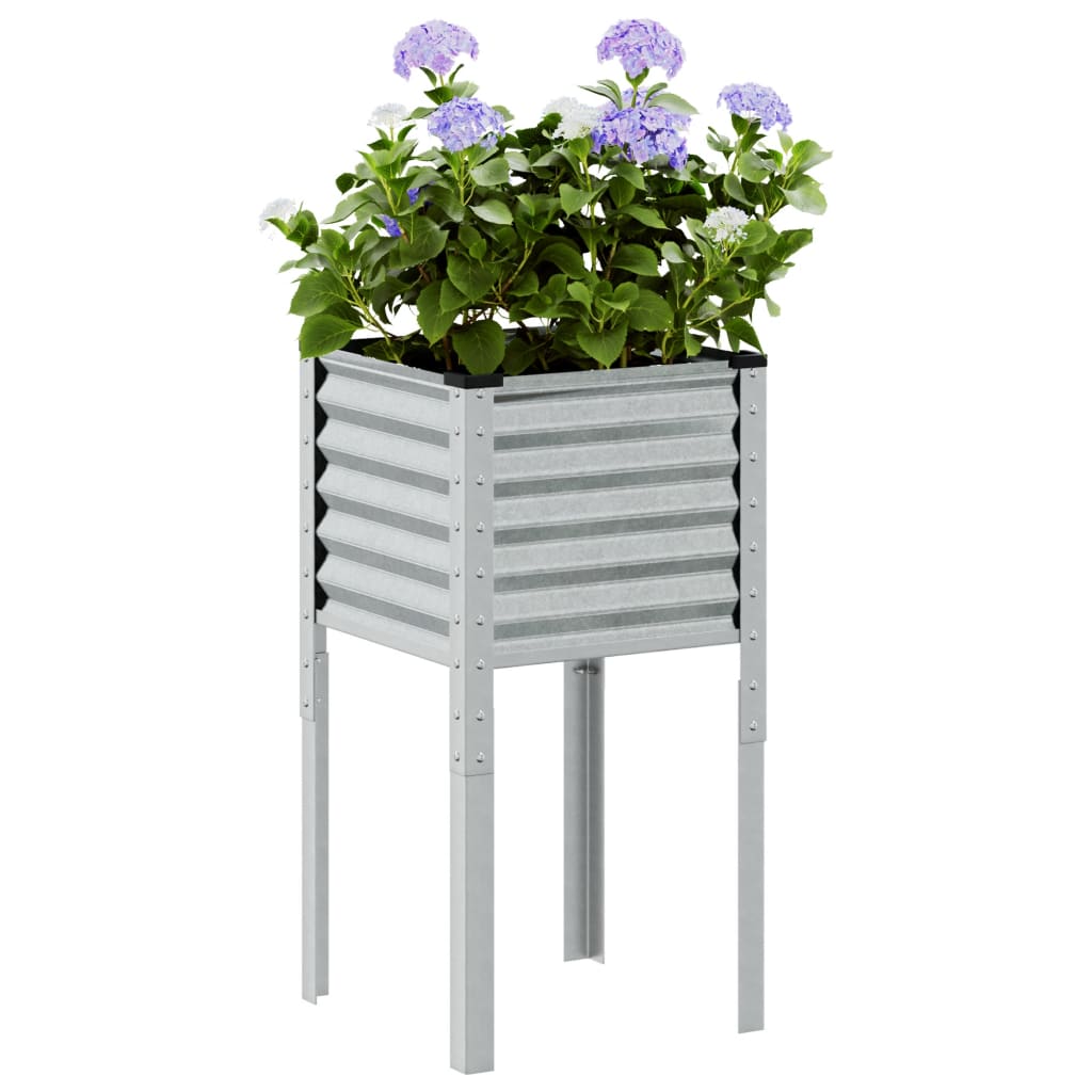 Garden Planter 45x45x88 cm Galvanised Steel