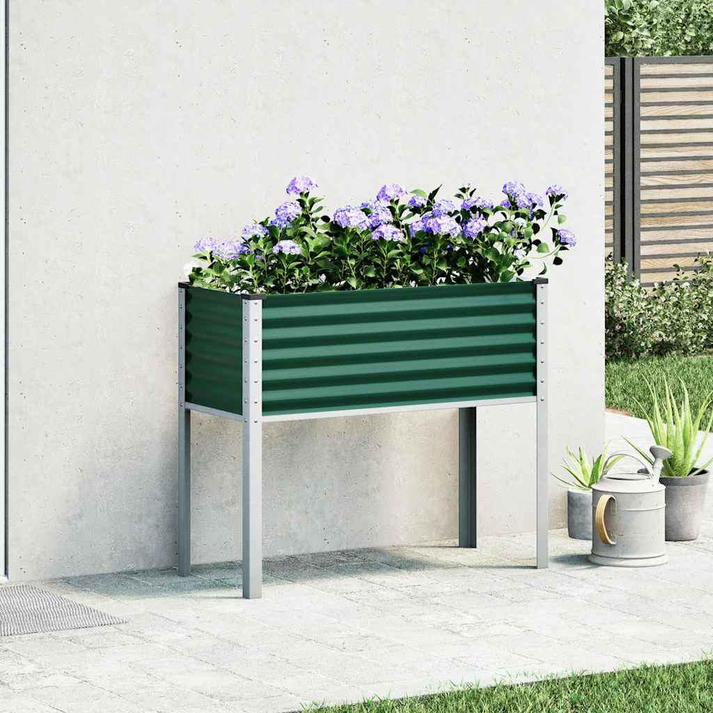 Garden Planter Green 100x45x90 cm Steel