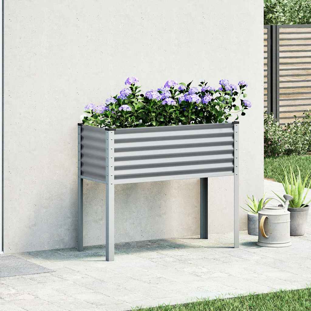 Garden Planter Grey 100x45x90 cm Steel