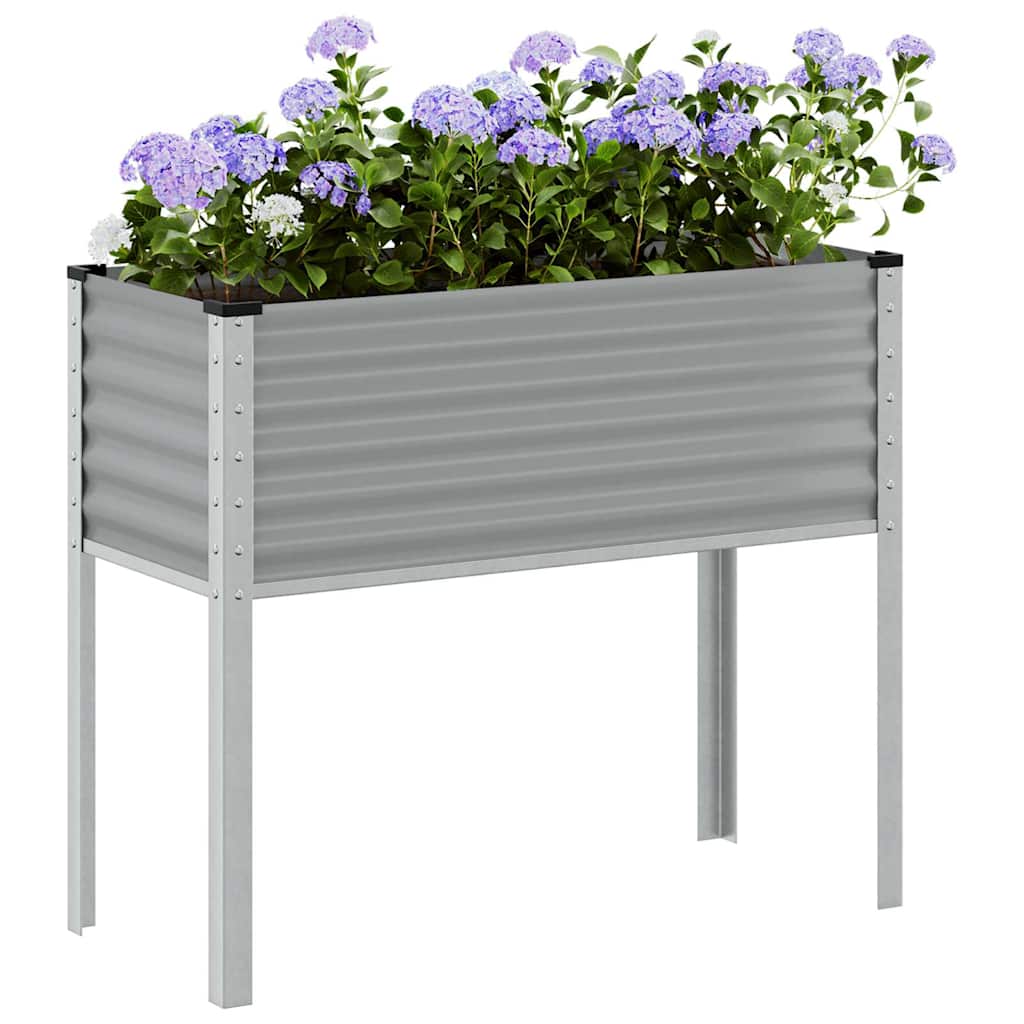 Garden Planter Grey 100x45x90 cm Steel