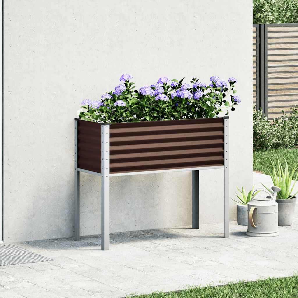 Garden Planter Brown 100x45x90 cm Steel