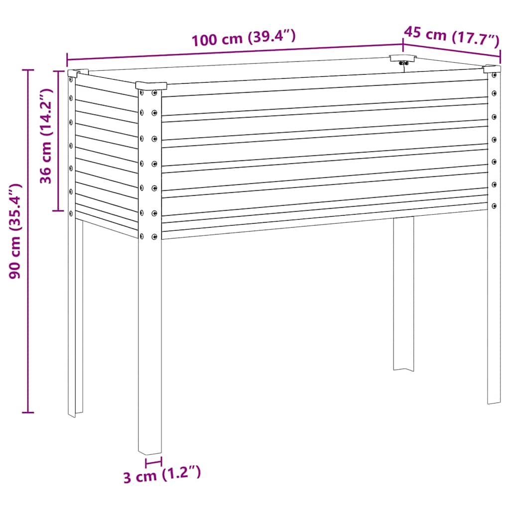 Garden Planter Brown 100x45x90 cm Steel