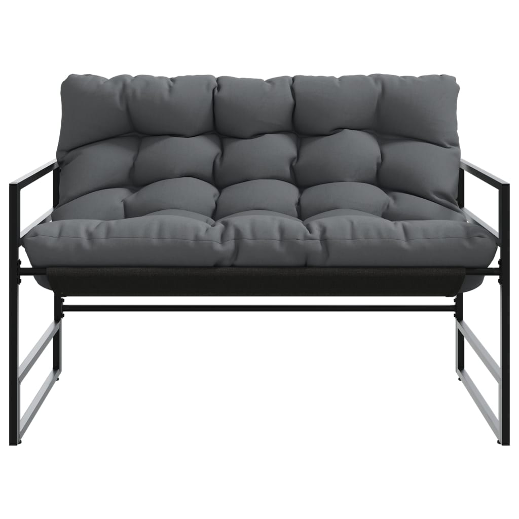 Garden Bench with Cushion Anthracite 113 cm Steel