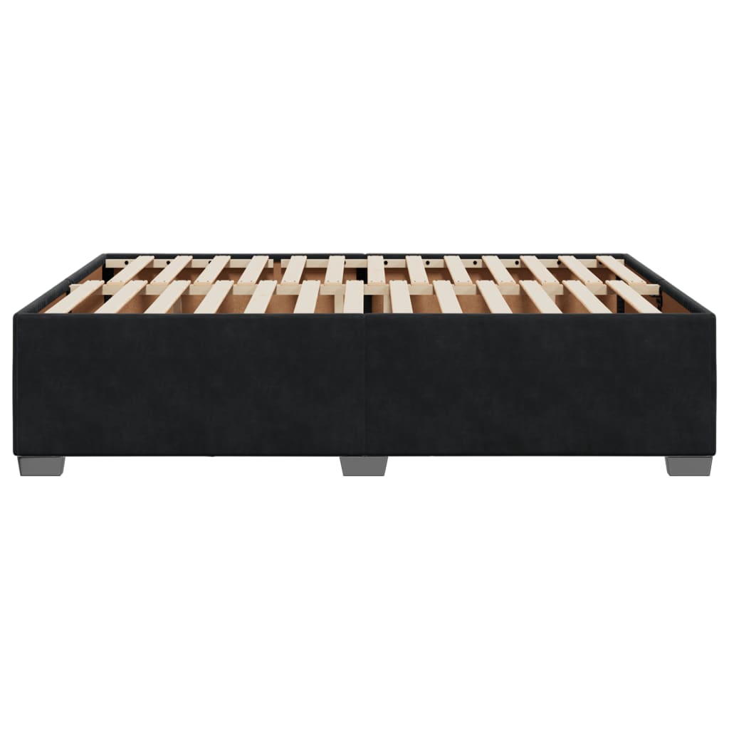 Bed Frame without Mattress Black Queen Velvet