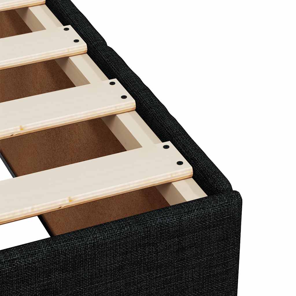 Bed Frame without Mattress Black Queen Fabric