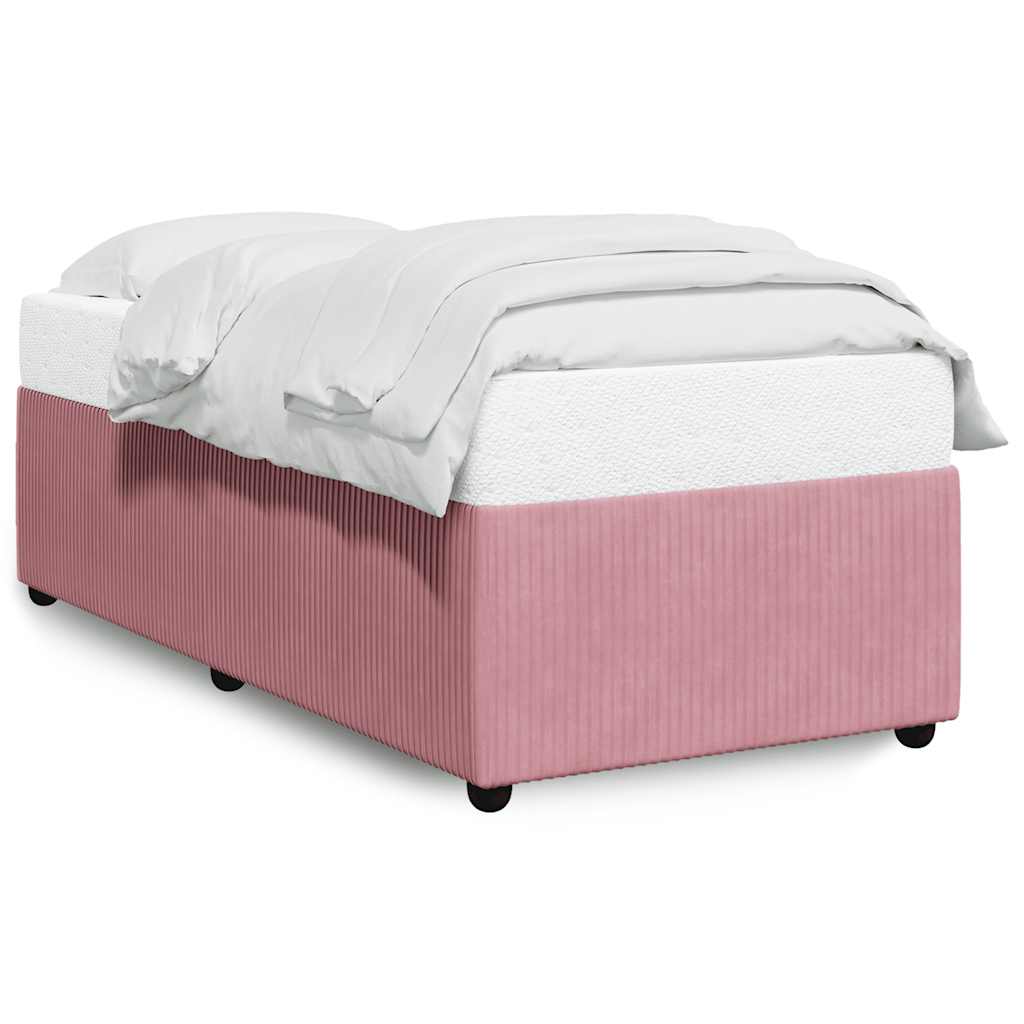 Bed Frame without Mattress Pink 90x190 cm Velvet