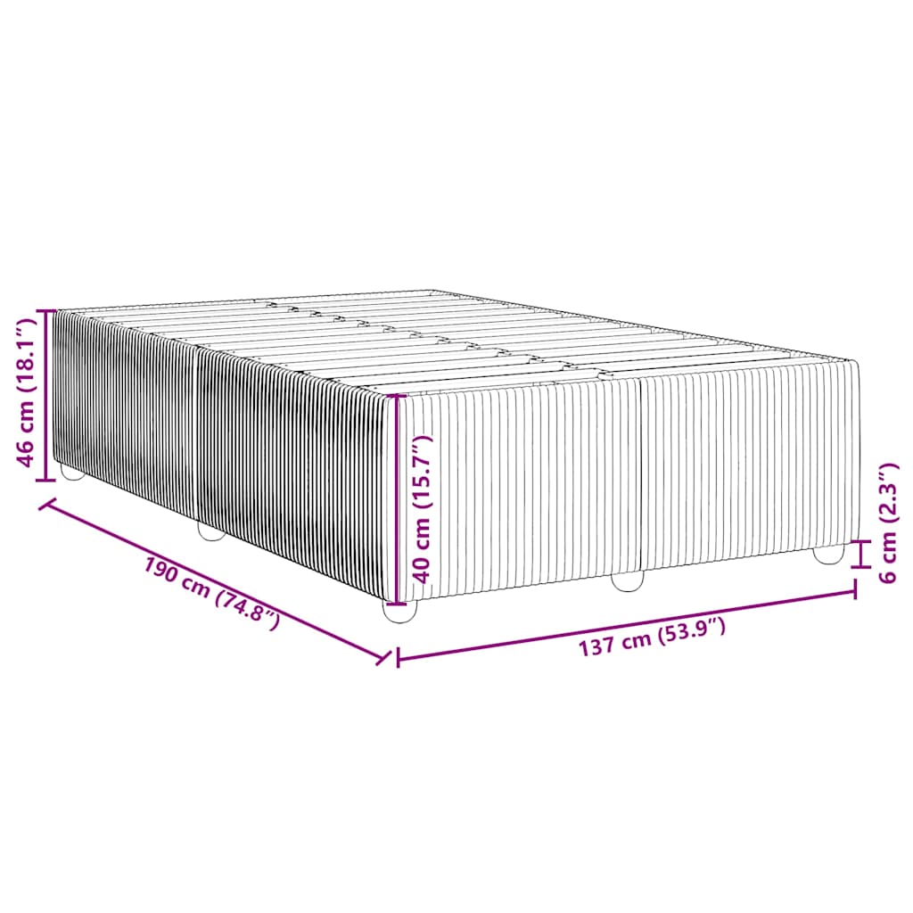 Bed Frame without Mattress Dark Grey Double Fabric