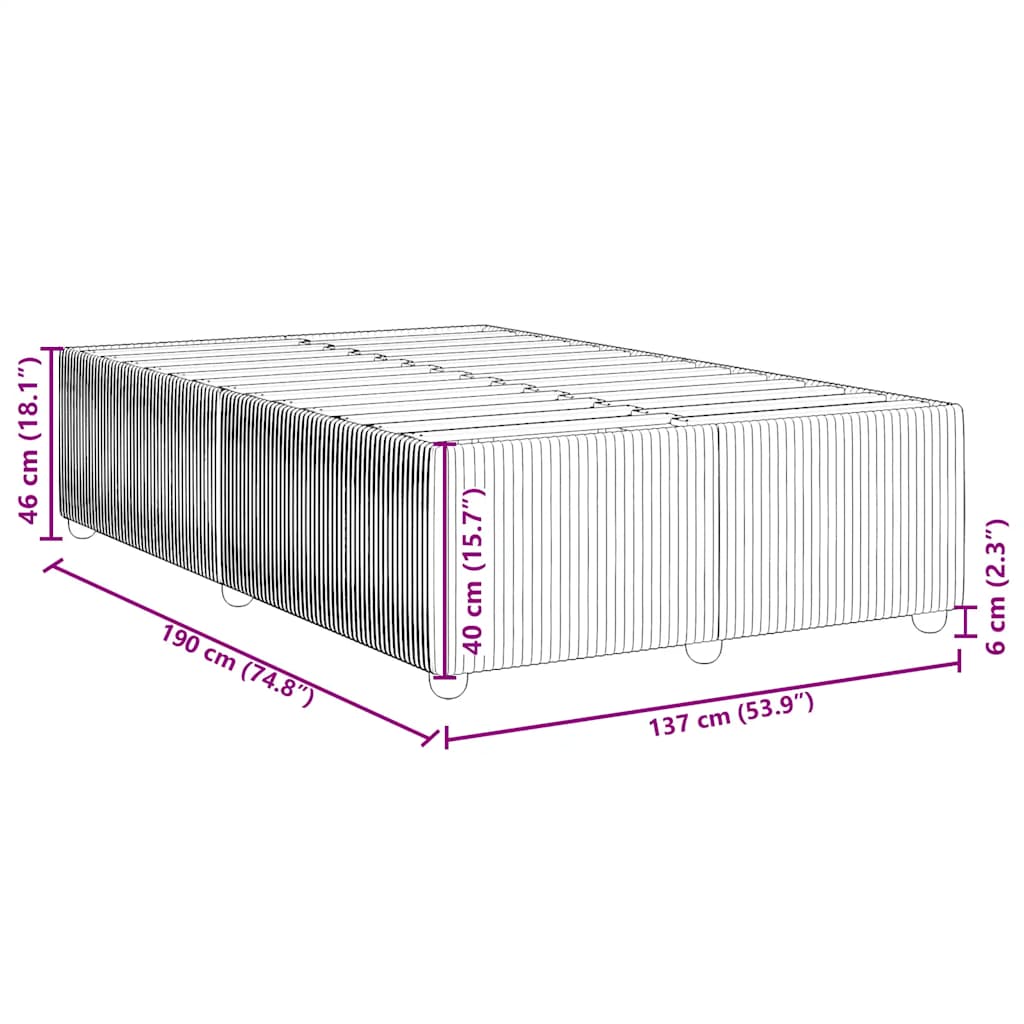 Bed Frame without Mattress Black Double Fabric