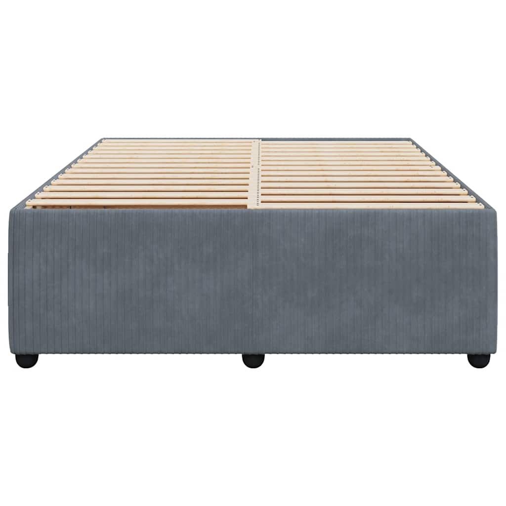 Bed Frame without Mattress Dark Grey Queen Velvet