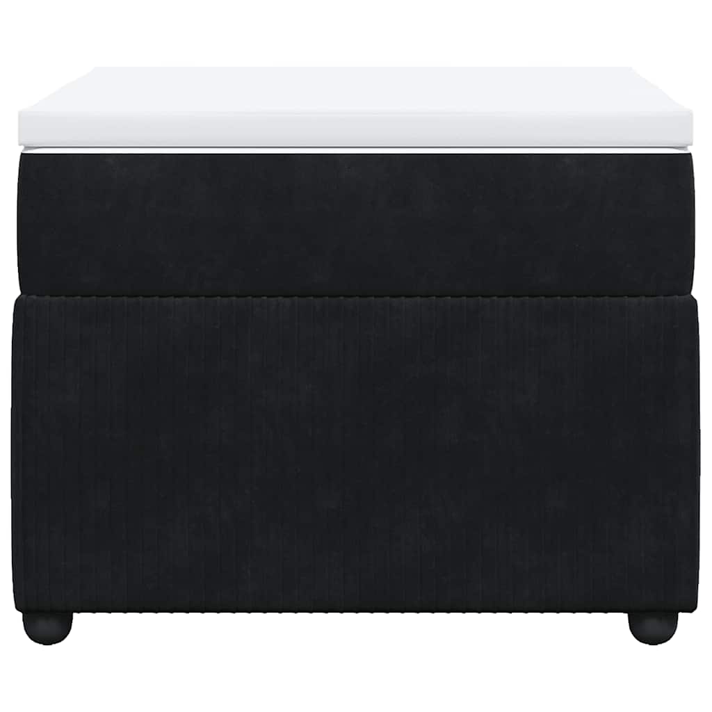 Box Spring Bed with Mattress Black King Single Velvet