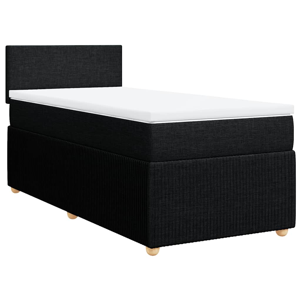 Box Spring Bed with Mattress Dark Grey King Single Fabric
