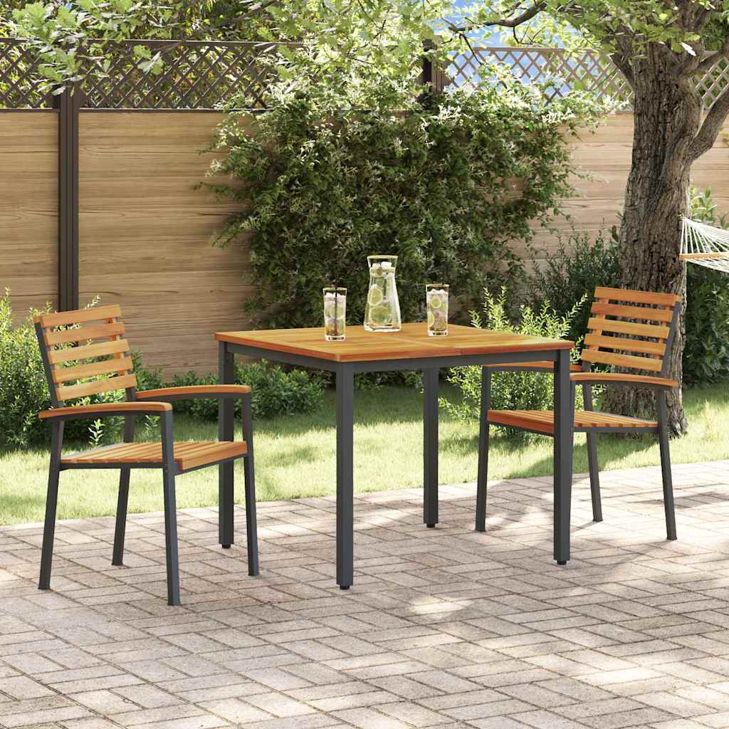 Garden Dining Set 3 pcs Black and brown