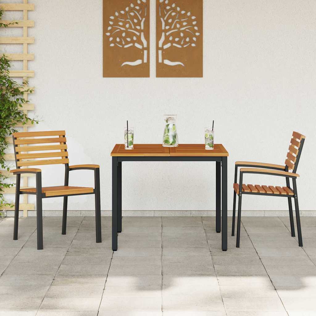 Garden Dining Set 3 pcs Black and brown