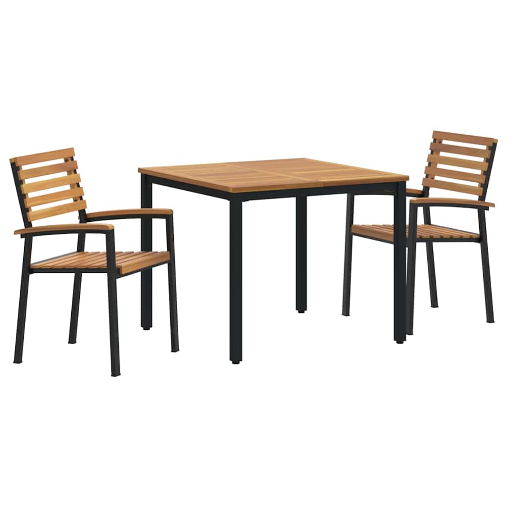 Garden Dining Set 3 pcs Black and brown