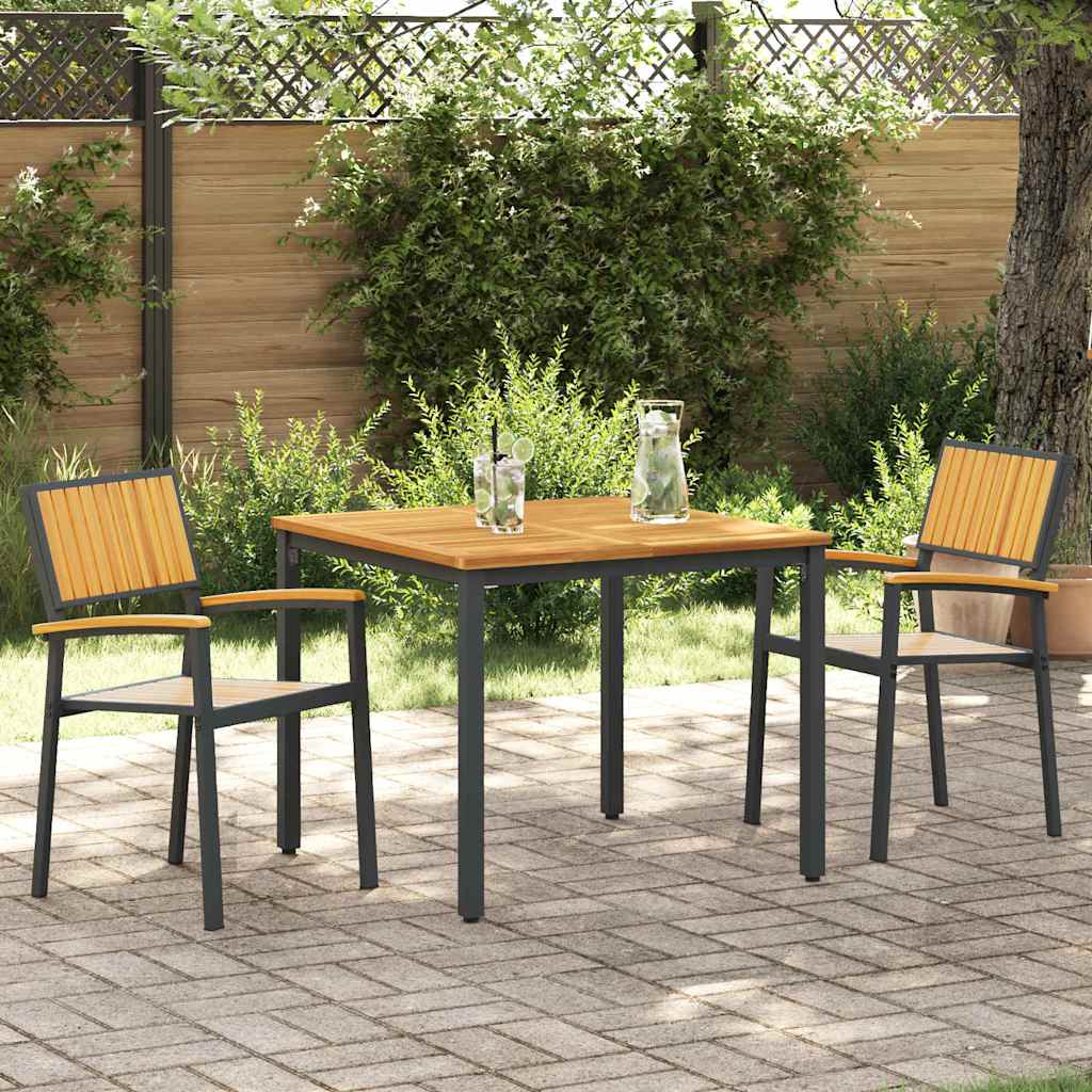 Garden Dining Set 3 pcs Black and brown