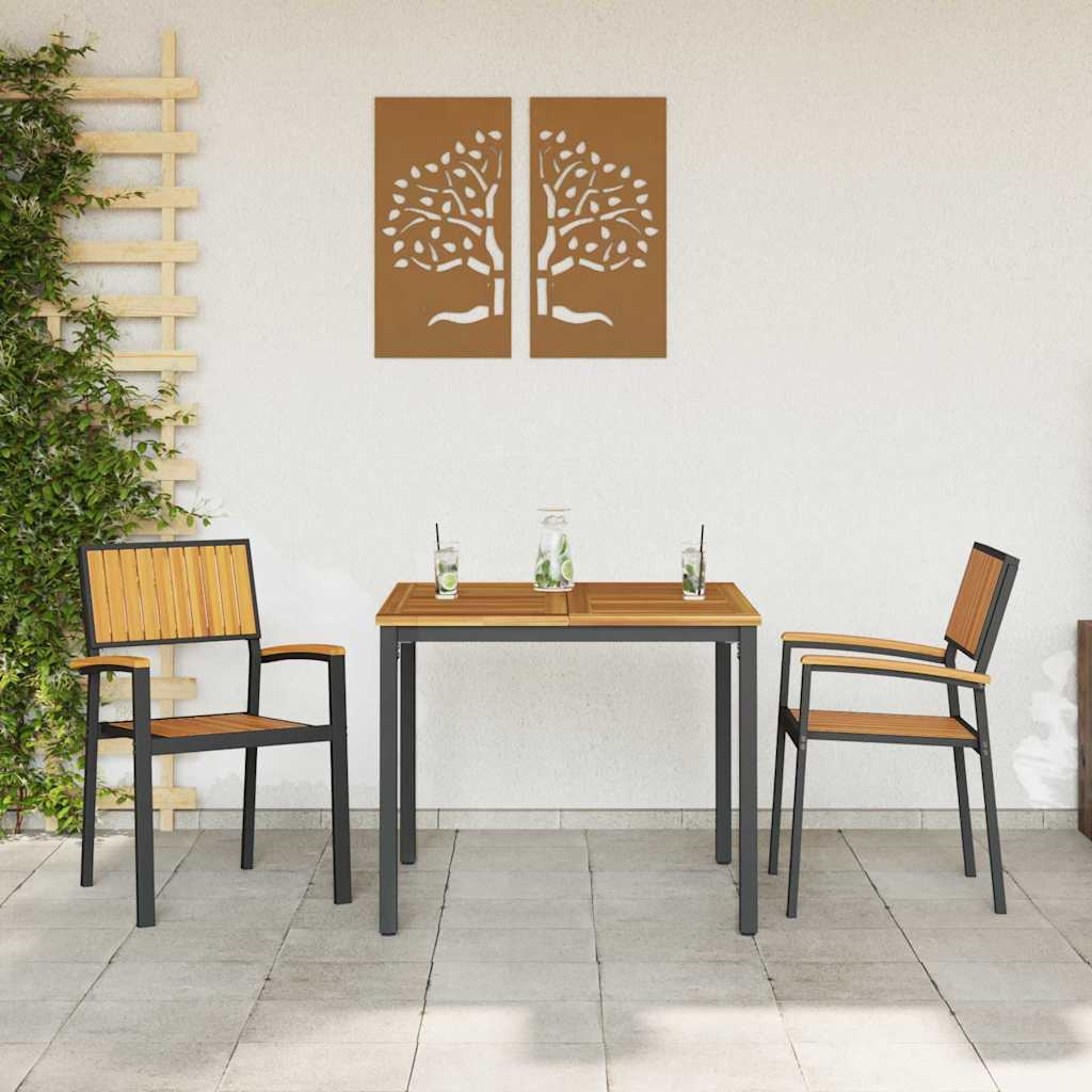 Garden Dining Set 3 pcs Black and brown