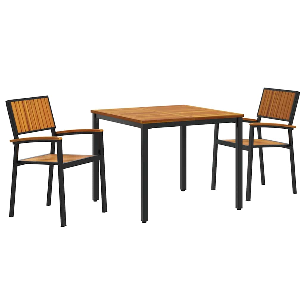 Garden Dining Set 3 pcs Black and brown