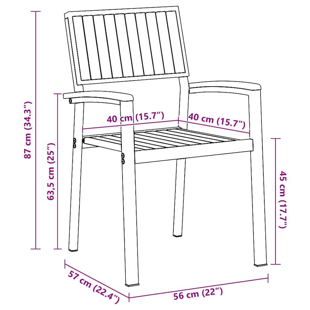 Garden Dining Set 3 pcs Black and brown