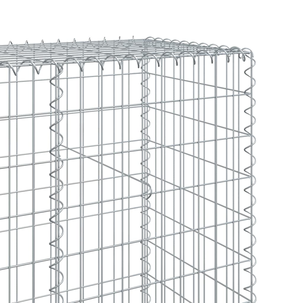 Gabion Basket with Cover 100x50x200 cm Galvanised Iron