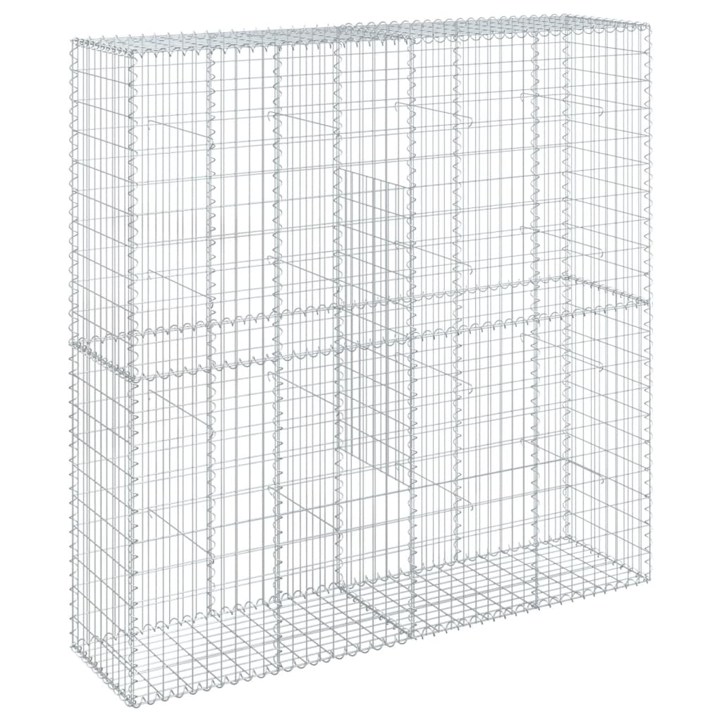 Gabion Basket with Cover 200x50x200 cm Galvanised Iron