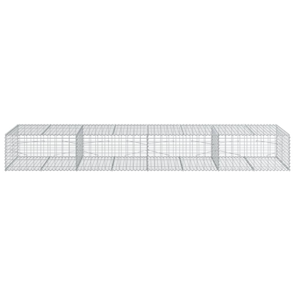 Gabion Basket with Cover 400x100x50 cm Galvanised Iron