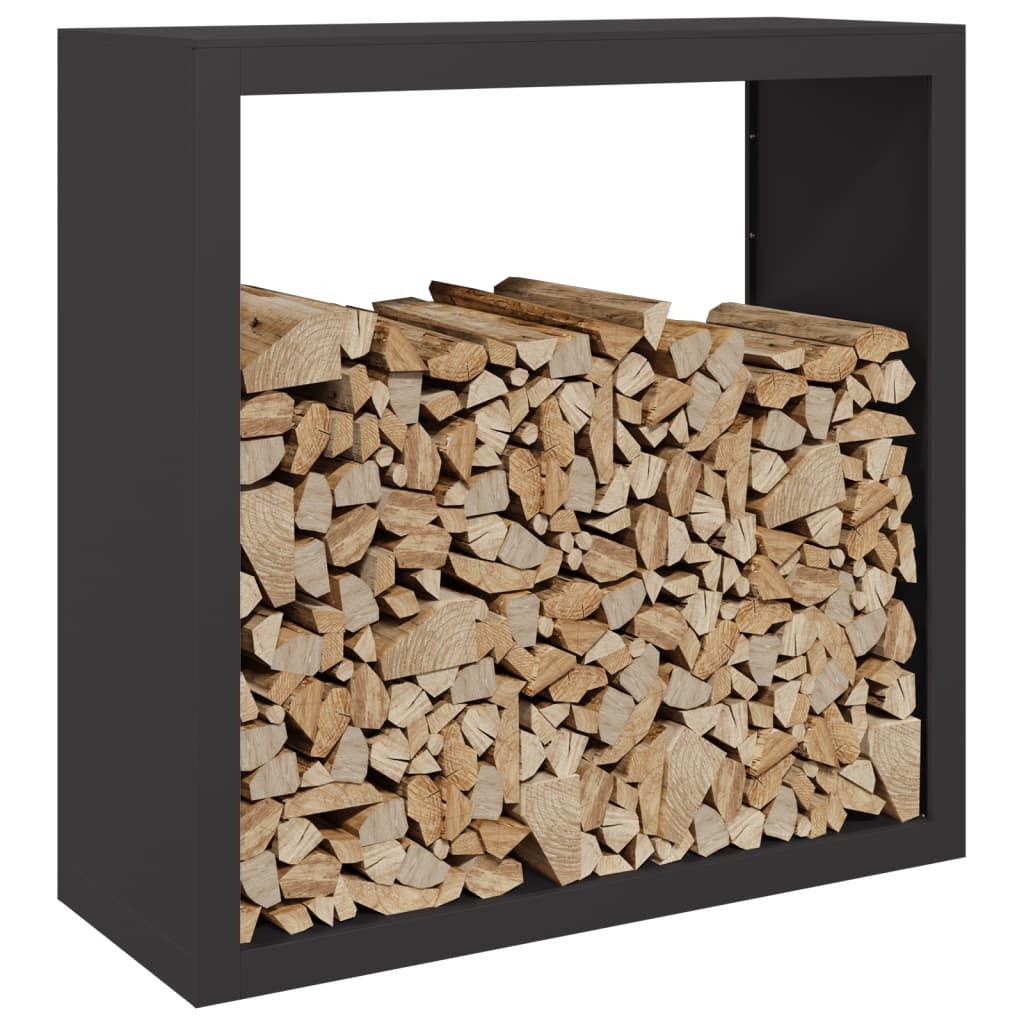 Firewood Rack Black 100x40x100 cm Steel