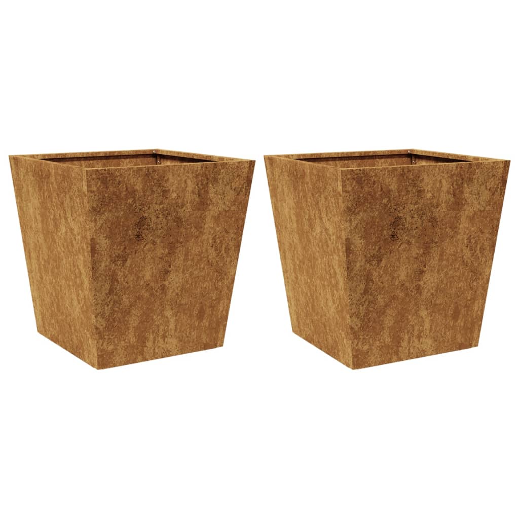 Garden Planters 2 pcs 40x40x40 cm Weathering Steel