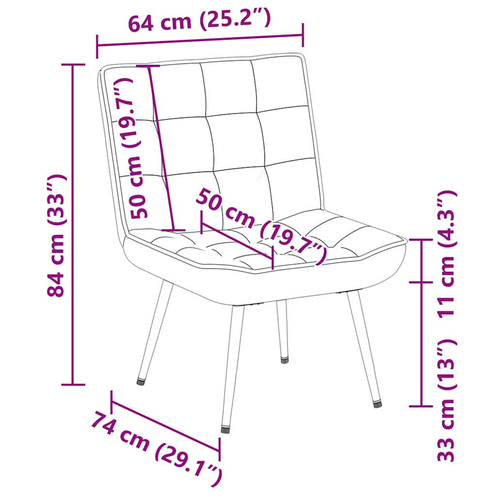 Relaxing Chair Light Grey 64x74x84 cm Velvet