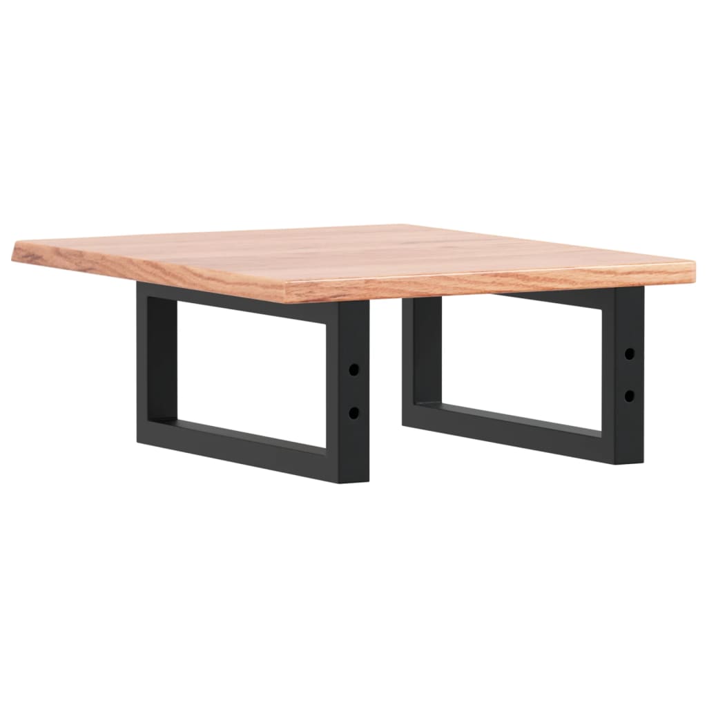 Basin Shelf Wall Mounted Steel and Solid Wood Oak