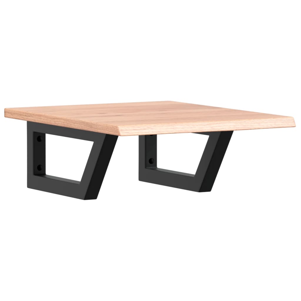 Basin Shelf Wall Mounted Steel and Solid Wood Oak