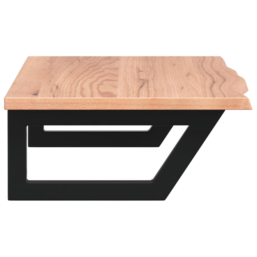 Basin Shelf Wall Mounted Steel and Solid Wood Oak